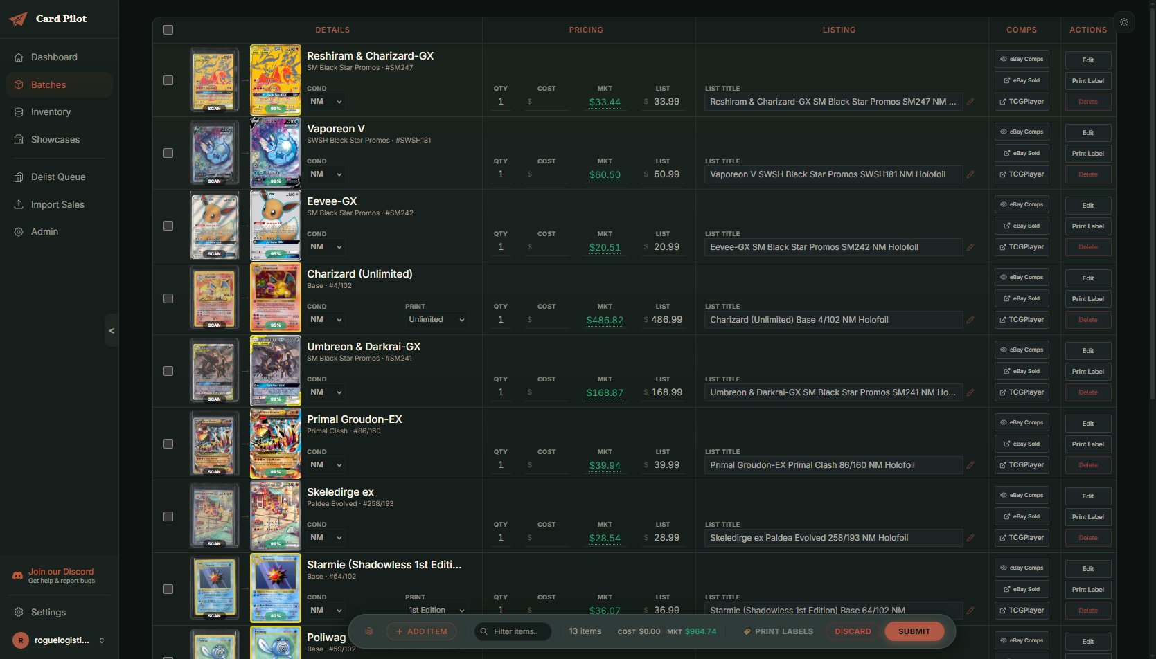 Card Pilot batch scanning workspace